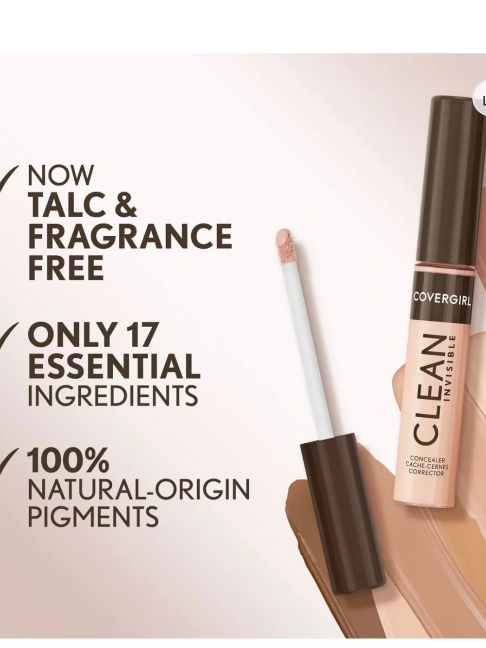 NWT COVERGIRL Clean Invisible Concealer- Color 101 Porcelain